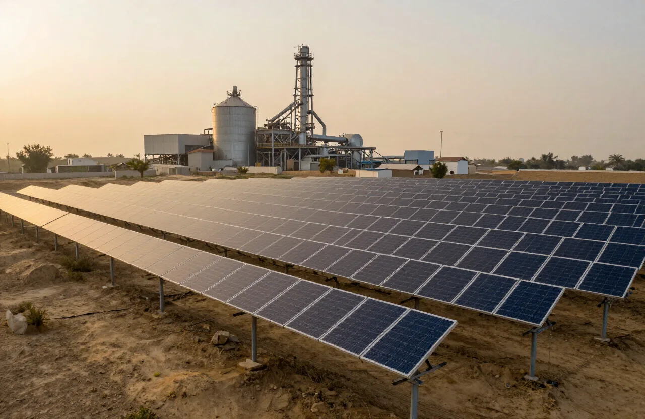 Representative glass manufacturing solar installation visual
